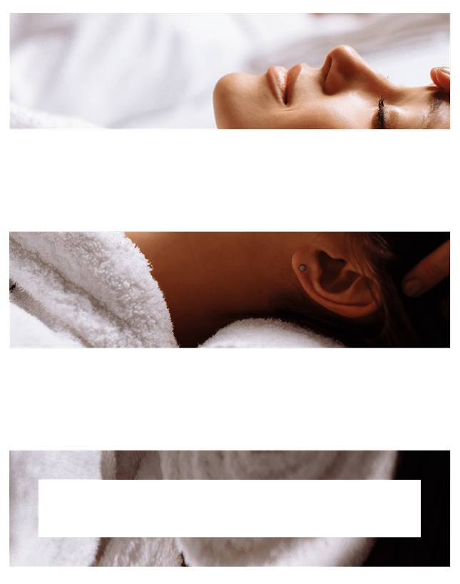 Relaxing spa treatment with woman in robe.